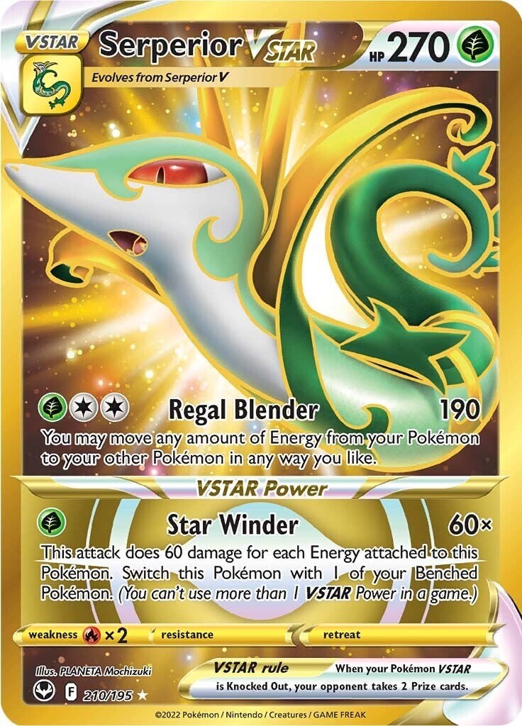 ‼️Serperior VSTAR Secret 210/195- Silver Tempest CGC 10 PRISTINE GOLD LABEL TOP
