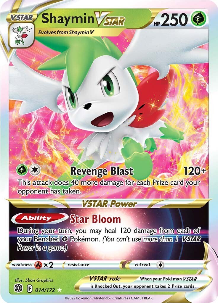 ‼️Pokemon Shaymin VSTAR 014/172: Brilliant Stars Holo GRADE 9.5! SHOOT OFFER!💨