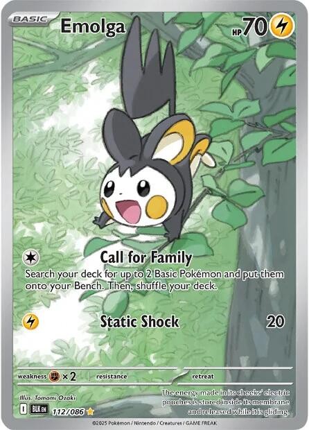 ‼️Emolga 112/086: Black Bolt Holo TAG GRADE 10! SHIPS SAME DAY~SHOOT OFFER!💨