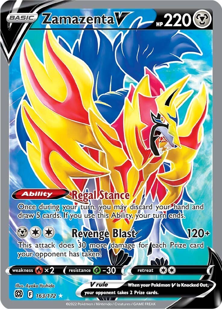 ‼️Zamazenta V (Full Art) 163/172 Swsh09: Brilliant Stars Holo GRADE 10!💨