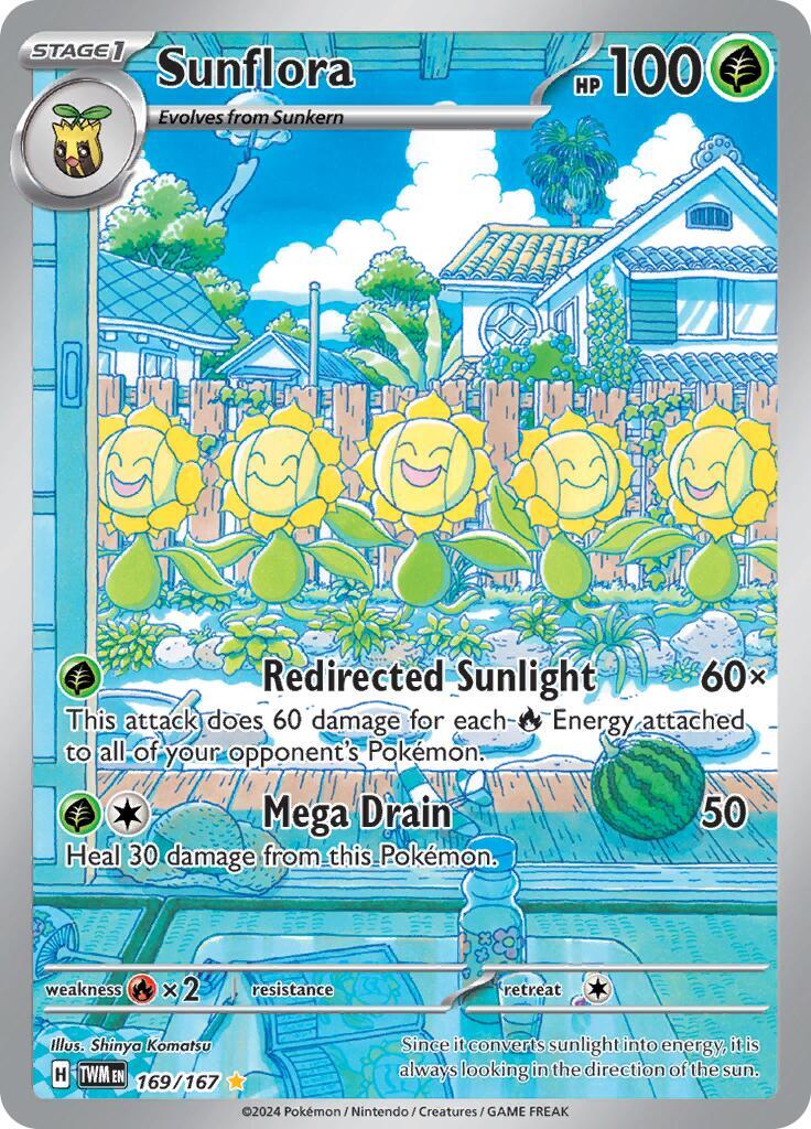 ‼️Pokemon Sunflora 169/167: Twilight Masquerade Holo GRADE 9.5! FAST SHIPPING💨