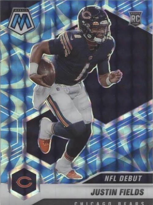 ‼️2021 Panini Mosaic - NFL Debut Justin Fields #242 Reactive Blue Mosaic Prizm💨