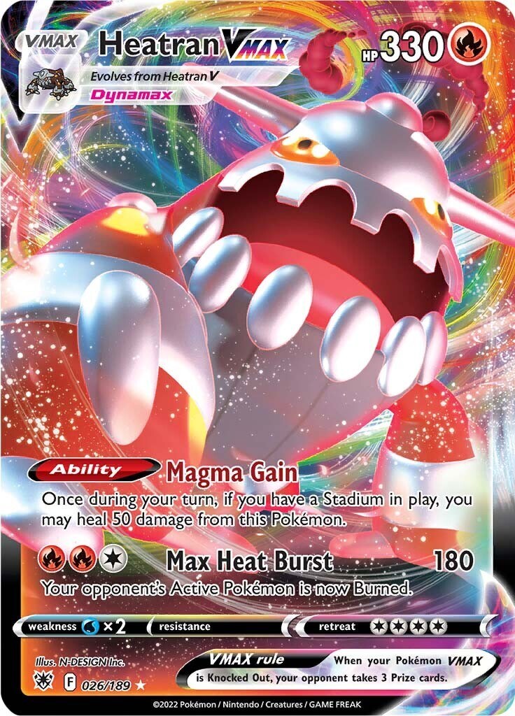‼️Pokemon Heatran VMAX 026/189: Astral Radiance Holo GRADE 10! FAST SHIPPING💨