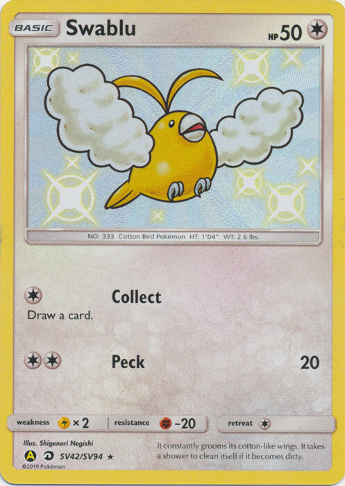 💙 Swablu SV42 Hidden Fates Shiny Vault Holo GRADE 10 PRISTINE GOLD LABEL!💨