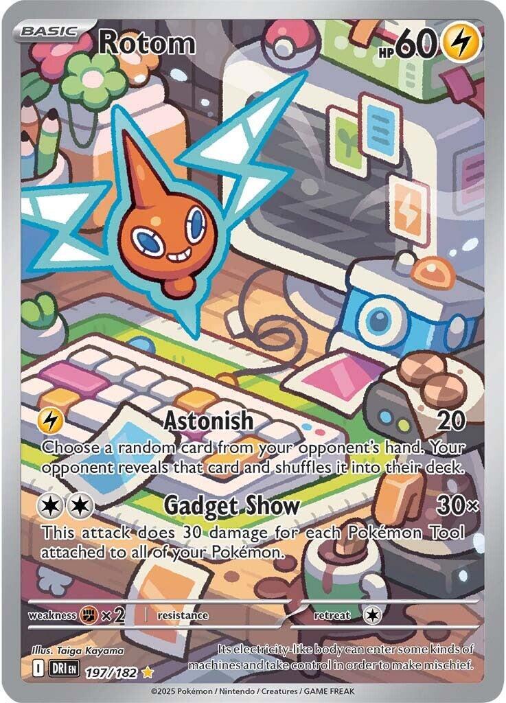 ‼️Rotom 197/182 Sv10: Destined Rivals Holo GRADE 10! SHIPS SAME DAY!💨