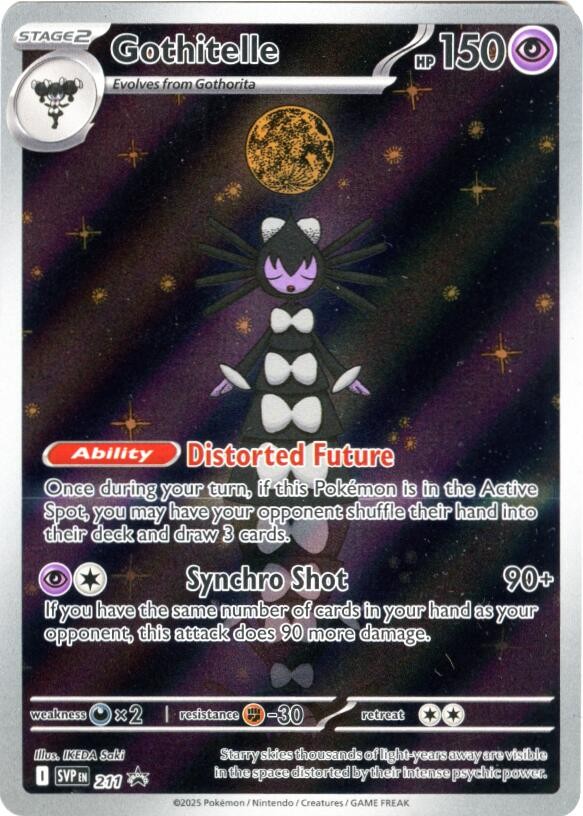 ‼️GOTHITELLE 2025 POKÉMON WHITE FLARE #211 BLACK STAR TAG GRADE 10~SHOOT OFFER💨