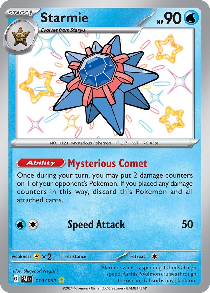 🌟Starmie #119: Paldean Fates Shiny Rare Holo GRADE 10! SHIPS FAST~ SHOOT OFFER