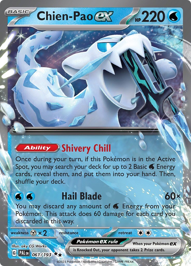 ‼️Pokemon Chien-Pao ex 061/193: Paldea Evolved Holo GRADE 10~ SAME DAY SHIP!💨