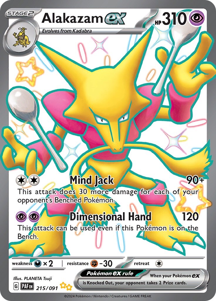 ‼️Alakazam ex 215/091: Paldean Fates Holo GRADE 10! FAST SHIP~SHOOT OFFER!💨
