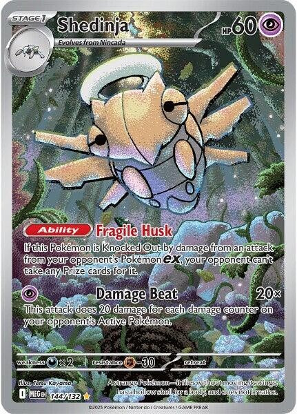 ‼️Shedinja 144/132 Mega Evolution Holo GRADE 10 PRISTINE GOLD LABEL TOP POP💨