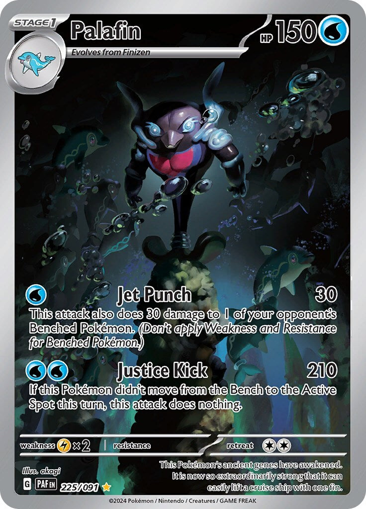 ‼️Pokemon Palafin 225/091: Paldean Fates Holo GRADE 19~FAST SHIP! SHOOT OFFER💨
