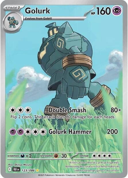 🗿Golurk 123/086: Black Bolt Holo TAG GRADE 9! SAME DAY SHIP~SHOOT OFFER!💨