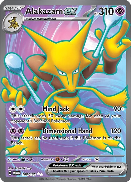 ‼️ALAKAZAM EX 2023 POKÉMON SCARLET & VIOLET 151 SET #188/165~ TAG GRADE 8.5!💨