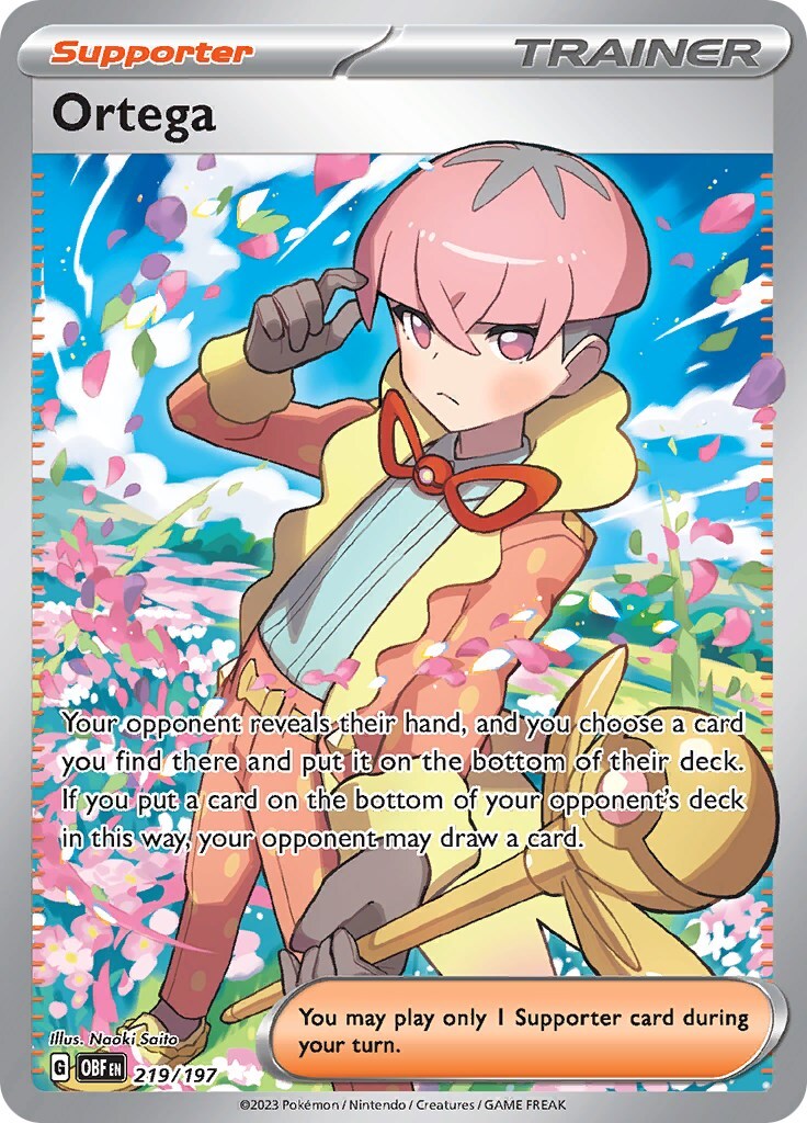 ‼️Pokemon Ortega 219/197: Obsidian Flames Holo GRADE 9! FAST SHIP~SHOOT OFFER💨