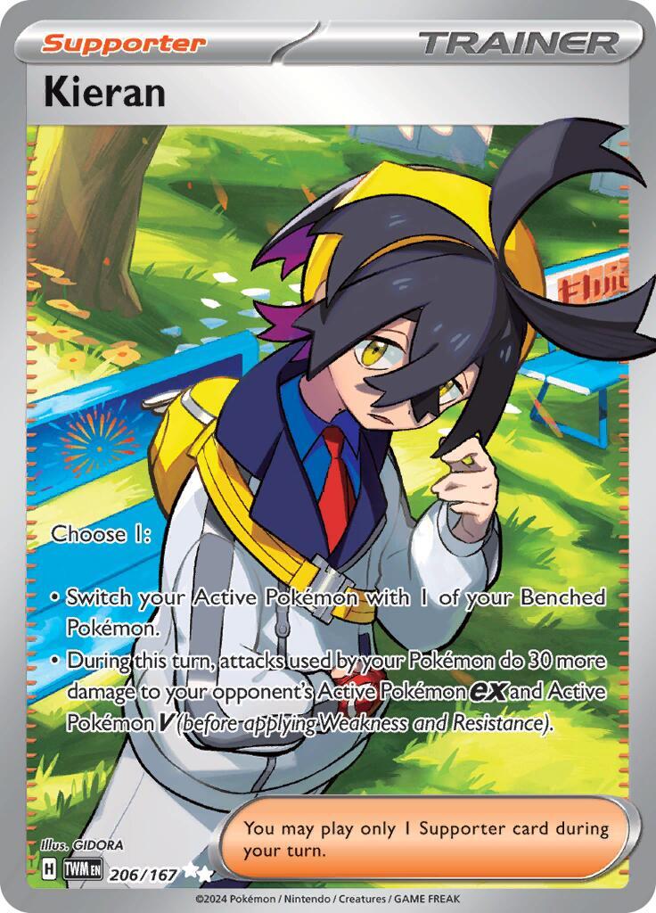 ‼️Kieran 206/167 Sv06: Twilight Masquerade Holo PSA GRADE 9! SHOOT OFFER💨