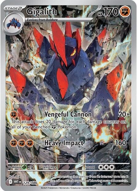 ‼️Pokemon Gigalith #129 White Flare Holo GRADE 10 PRISTINE GOLD LABEL TOP POP💨