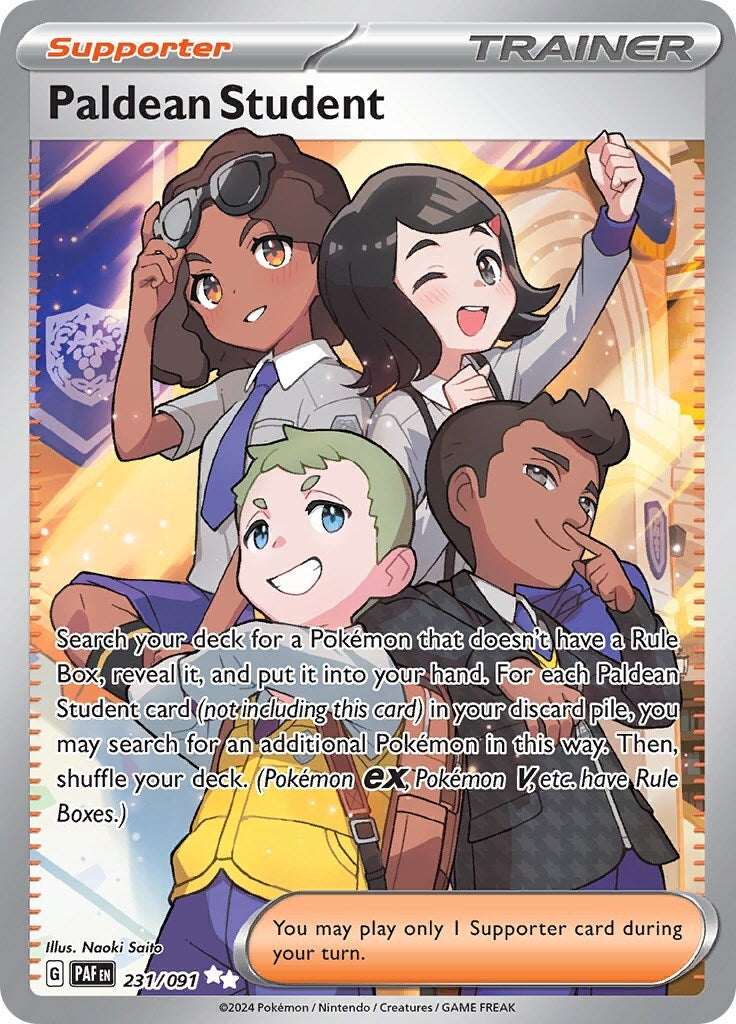 ‼️Pokemon Paldean Student 231/091: Paldean Fates Holo GRADE 10~ SHOOT OFFER!💨