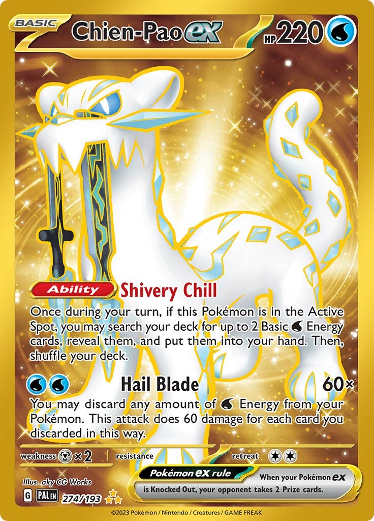 ⚡️Chien-Pao ex 274/193: Paldea Evolved Holo HYPER RARE GRADE 10! SHOOT OFFER!💨