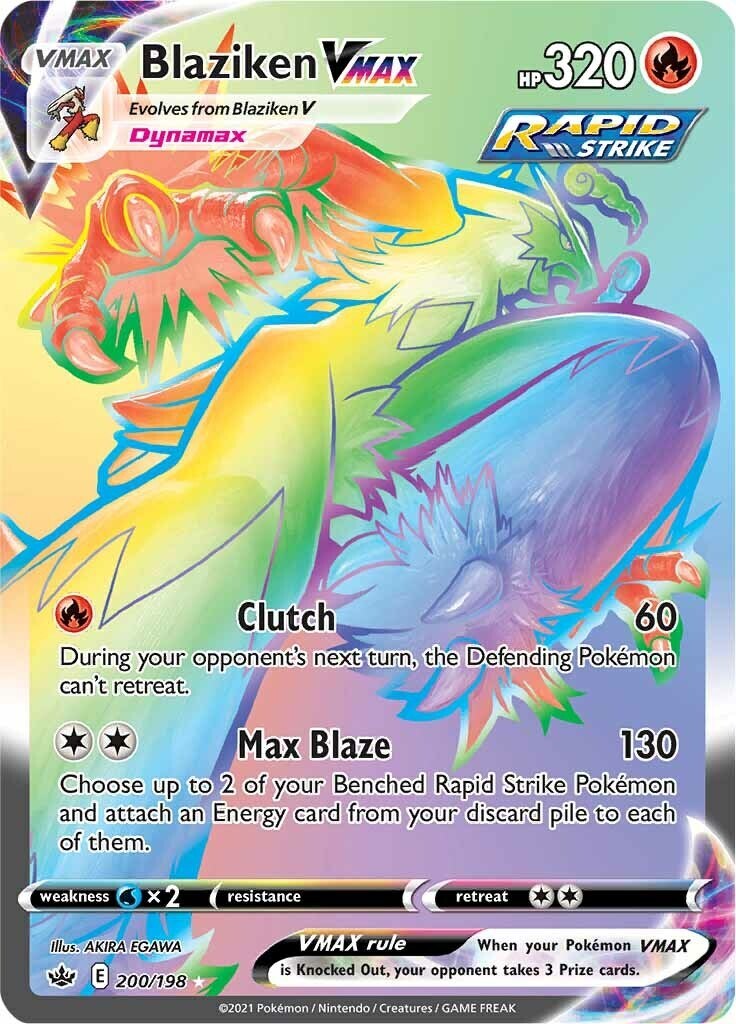 🔥Pokemon Blaziken VMAX #200 Chilling Reign Holo GRADE 10 PRISTINE GOLD LABEL!💨